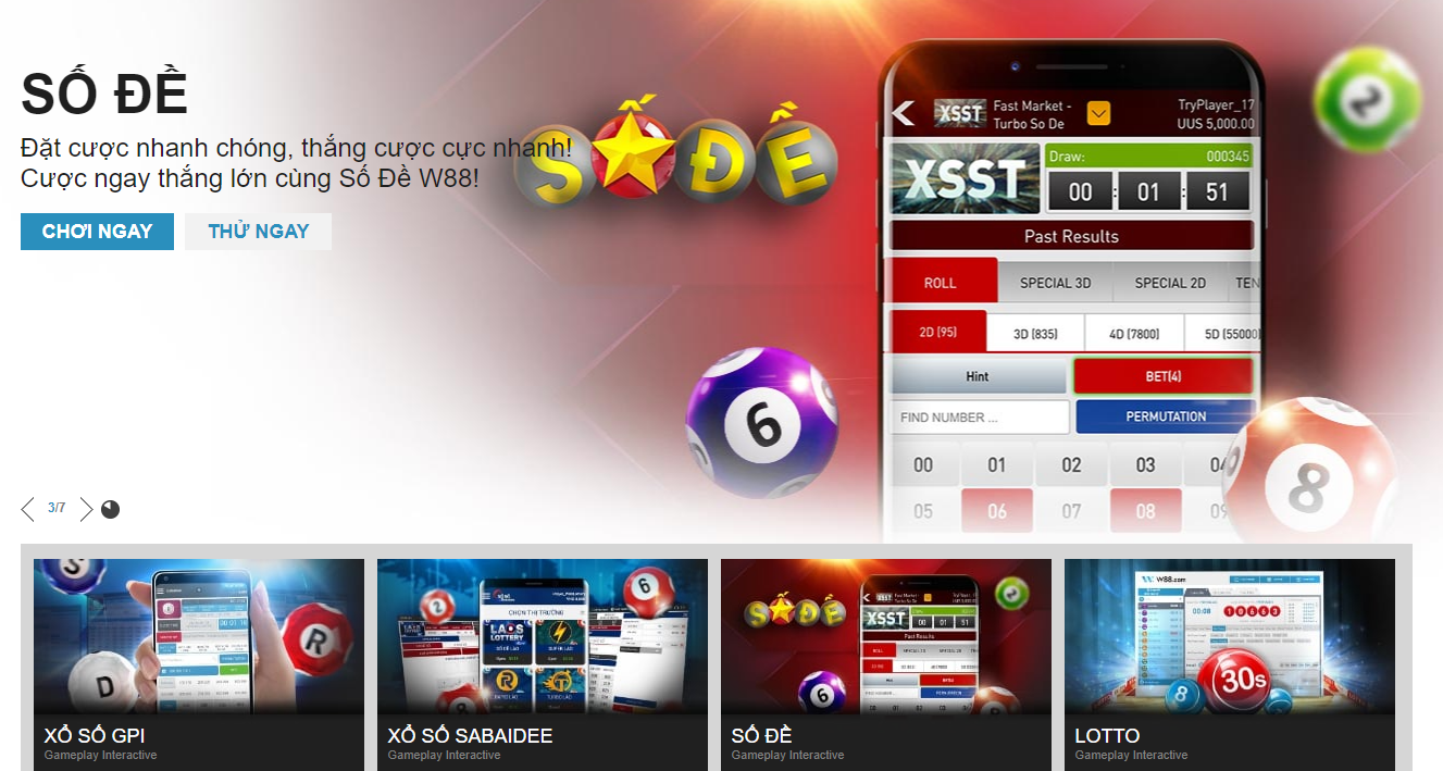 link w88 Xổ số online