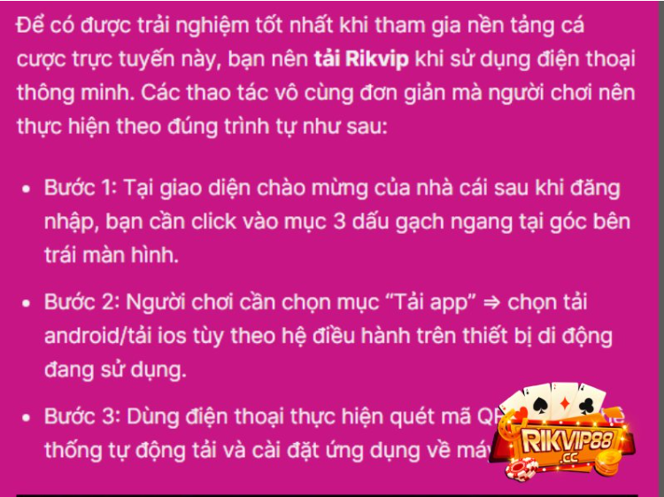 Cách để thao tác tải Rikvip về máy cực đơn giản Cách để thao tác tải Rikvip về máy cực đơn giản