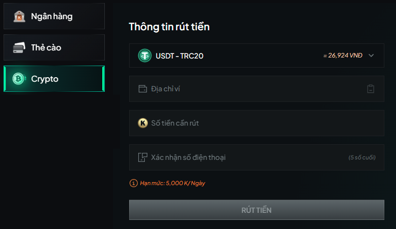 Rút tiền 12bet qua crypto Rút tiền 12bet qua crypto